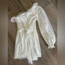 Majorelle Revolve  White One Shoulder Ruffle Bell Sleeve Mini Dress Photo 6