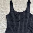 Madewell Dress Wool-Blend Mini Sleeveless in Pinstripe Almost Black 6 NWT New Photo 8