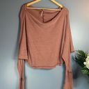 Free People Mauve Slouchy Knit Long Sleeve Top Photo 7