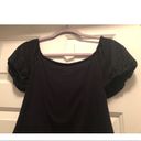 Poof! Size large black crop top crochet shoulder details Photo 1