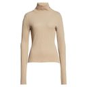 The Range  Stark Beige Waffle Knit Thermal Turtleneck Lightweight Fitted Sweater Photo 7