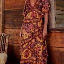 Farm Rio  Garden Bloom Ruffle Maxi Dress Color Blush Boho Sz Medium New Photo 1