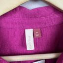 Pilcro  Anthropologie Puff Sleeve Blouse Size XS Raspberry Pink Henley Tie Sleeve Photo 2