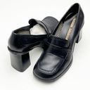 Tommy Hilfiger  Black Leather Y2K Chunky Loafer Heels, Size 8 Photo 0