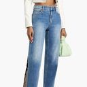 Alice + Olivia  Gayle Crystal-Embellished Low-Rise Straight-Leg Jeans Photo 0