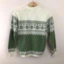 Vintage 60s 70s Nordic Fair Isle Cowichan acrylic knit cardigan sweater green M Size M Photo 5