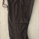 prAna  Breathe Brown Heather Cropped Knit Cargo Pant Sz. M Tied Hem Casual Photo 3