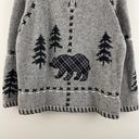 Coldwater Creek Vintage Light Grey Knit Bear Cozy Cabin Stitch Mock Neck Sweater Photo 2