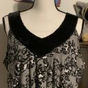 Fashion Bug Black And White Sequin Floral Top Photo 1