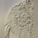 Coldwater Creek Cold Water Creek 2XL 100% Linen Off White Button Down Lace Floral FLAWED Photo 2