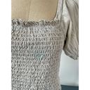 We The Free  womens top tan smocked cropped size M Photo 2