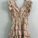 Anthropologie NWT  Love The Label Ines Ivory Floral Tiered Ruffle Mini Dress Photo 5