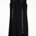 Rebecca Taylor Black Crepe Lace Detail Sheath Dress Size 4 Photo 2