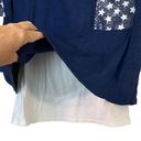 Style & Co . Stars Navy & White Layered Top Size PL Photo 2