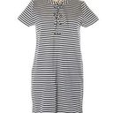 J.Crew  Factory Women’s Size Small Blue & White Striped Casual Dress Lace Up Photo 0