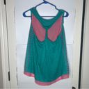 Lovemarks  tank top blouse shirt size Large Green Pink Birds semi-sheer Photo 4