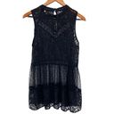 Umgee  Women’s Sheer Black Lace Tank Tunic Top Blouse Photo 7