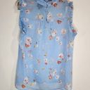 Who What Wear  Sheer Target Floral Ruffle Women Large Sleeveless Blouse Photo 0