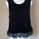 Hippie Chic  Black Tank with Lace Bottom Hem Photo 0