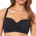 Bleu Rod Beattie  Kore Shirred Underwire Bikini Swim Top Black Size 36DD NWT Photo 1