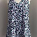 Loft  Blue Bird Print Swing Dress Size Medium NEW Photo 0