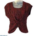 Tiana B  Red Sparkle Short Sleeve Blouse Size Medium Photo 1