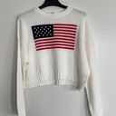 moon&madison American flag iconic crewneck pullover knit sweater medium cream NEW NWT Photo 0