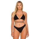 Good American NWT  Black Jacquard Wave Check Tiny Ties Bikini Top Size X-1 Photo 3