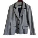 Houndstooth Lauren Alexandra Women Jacket Blazer Collar 3 Button Closure Size 10  Photo 0