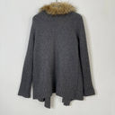 Joie  Jamilee C Faux Fur Collar Wool Cardigan Sweater Gray Women's Size Medium Photo 3