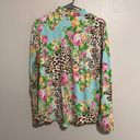 Gottex  Life Style Multicolor Floral Animal Print Blouse with Button Detail XL Photo 3