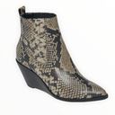 Treasure & Bond  Natalie Wedge Ankle Booties Boots Snakeskin Photo 0