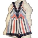 Adelyn Rae White Blue Red Romper Size Medium Photo 0