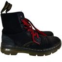 Dr. Martens  Combs Black Canvas Red Laces Unisex Boots Size 8 Photo 0