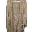 Barefoot Dreams  Bamboo Chic Lite Tan Open Front Long Line Cardigan Sweater Photo 1