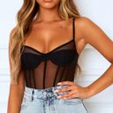 White Fox Boutique Black Sheer Bodysuit S Photo 0