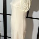 DKNY Sz 2  Lace Short Puff sleeve Off White dress Knee Length Solid NWT$178 Photo 1