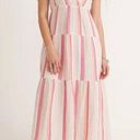 Marine layer cotton Sage Double Cloth Maxi Dress in pink stripe pocket XS Photo 0