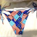 Zaful NWOT  WOMENS HIGH WAIST RED AND BLUE PAISLEY TIE BIKINI BOTTOMS SIZE SMALL Photo 3