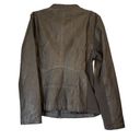 Sebby  Collection Grey Full-Zip Jacket Faux-Leather Sz L Women’s Biker NWT Photo 8