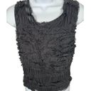 Max Studio Vintage  Large Top Tank Top Sleeveless Black Textured Silk Stretch Photo 0