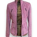 Ideology  Berlin Pink Suede Leather Moto Jacket Women's Size XS Photo 2