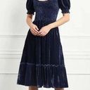 Hill House The Louisa Nap Dress in Navy Blue Velvet Size M NWT Photo 0