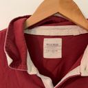 Billy Reid  Women's Red Cotton Cropped Quarter Button Polo Photo 80