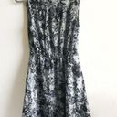 Rebecca Taylor  Dress Silk V Neck Floral Blue Grey White Dress Sz 4 EUC Photo 12