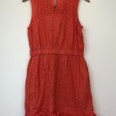 Peter Som  DESIGNATION Coral Pink Orange Nude Eyelet Sleeveless Fit Flare Dress 8 Photo 6