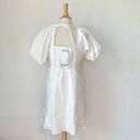 Draper James Solid White Puff Short Sleeve Square Neck Dress Photo 8