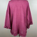 Umgee  Crochet Knit Pink Sweater‎ Size Large Oversized Flowy Boho Photo 2