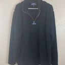 Lauren James  Preptec Black fleece side zippers medium 3/4 zip top Photo 1