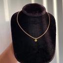 NEW Vintage Gold Clavicle Rope Chain Choker w/green gem pendent Photo 0